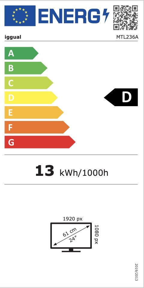 Iggual MTL236A 23,6" FHD LED hinta ja tiedot | Näytöt | hobbyhall.fi