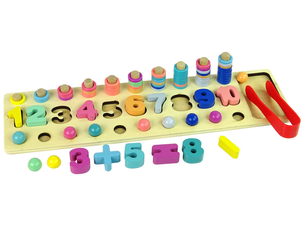 Opettava pinoamislelu Numbers Sorter 3 in 1, puuta hinta ja tiedot | Kehittävät lelut | hobbyhall.fi