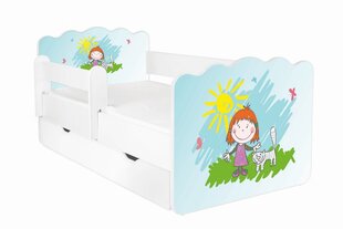 Lasten sänky ALEX 14, 160x80 cm, patja + liinavaatelaatikko + irrotettava suojakaide hinta ja tiedot | Lastensängyt | hobbyhall.fi