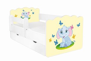 Lasten sänky ALEX 40, 160x80 cm, patja + liinavaatelaatikko + irrotettava suojakaide hinta ja tiedot | Lastensängyt | hobbyhall.fi