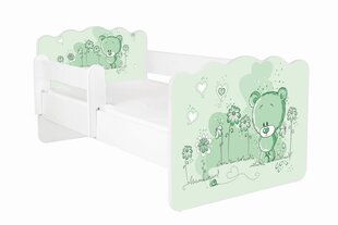 Lasten sänky ALEX 18, 140x70 cm, patjalla ja irrotettavalla suojakaiteella hinta ja tiedot | Lastensängyt | hobbyhall.fi