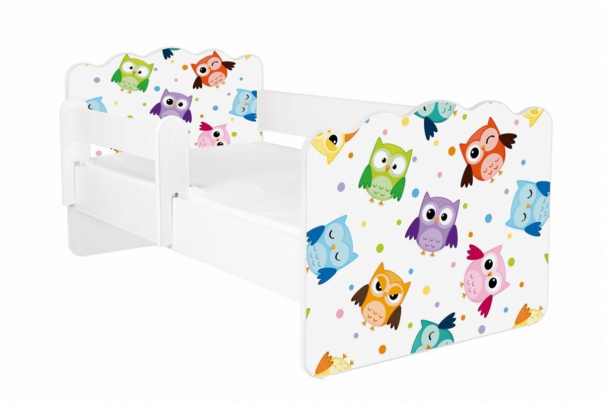 Lasten sänky ALEX 46, 140x70 cm, patjalla ja irrotettavalla suojakaiteella hinta ja tiedot | Lastensängyt | hobbyhall.fi