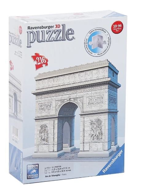 3D-palapeli Ravensburger Riemukaari Pariisissa, 5142, 216 osaa hinta ja tiedot | Palapelit | hobbyhall.fi