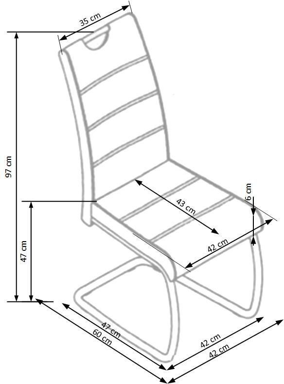 4 tuolin setti K349, harmaa hinta ja tiedot | Ruokapöydän tuolit | hobbyhall.fi