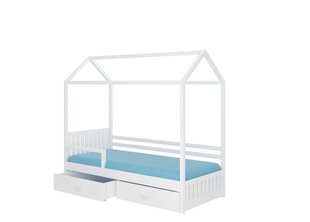 Sänky ADRK Furniture Rose 80x190 cm katto- ja sivusuojalla, valkoinen/sininen hinta ja tiedot | Lastensängyt | hobbyhall.fi