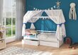 Sänky ADRK Furniture Rose 80x190 cm katto- ja sivusuojalla, valkoinen/sininen hinta ja tiedot | Lastensängyt | hobbyhall.fi