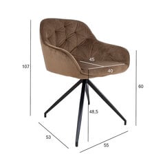 Tuoli BRIT oliivinvihreä, 55 x 53 x H107 cm, metalli, polyesterikangas hinta ja tiedot | Ruokapöydän tuolit | hobbyhall.fi