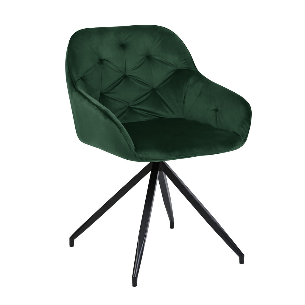 Tuoli BRIT tummanvihreä, 55 x 53 x H107 cm, metalli, polyesterikangas hinta ja tiedot | Ruokapöydän tuolit | hobbyhall.fi