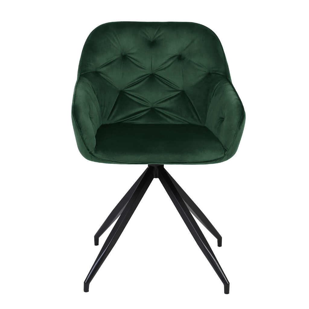 Tuoli BRIT tummanvihreä, 55 x 53 x H107 cm, metalli, polyesterikangas hinta ja tiedot | Ruokapöydän tuolit | hobbyhall.fi