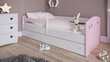 Lasten sänky patjalla Kocot Kids Julia, 80x180 cm, vaaleanpunainen/valkoinen hinta ja tiedot | Lastensängyt | hobbyhall.fi