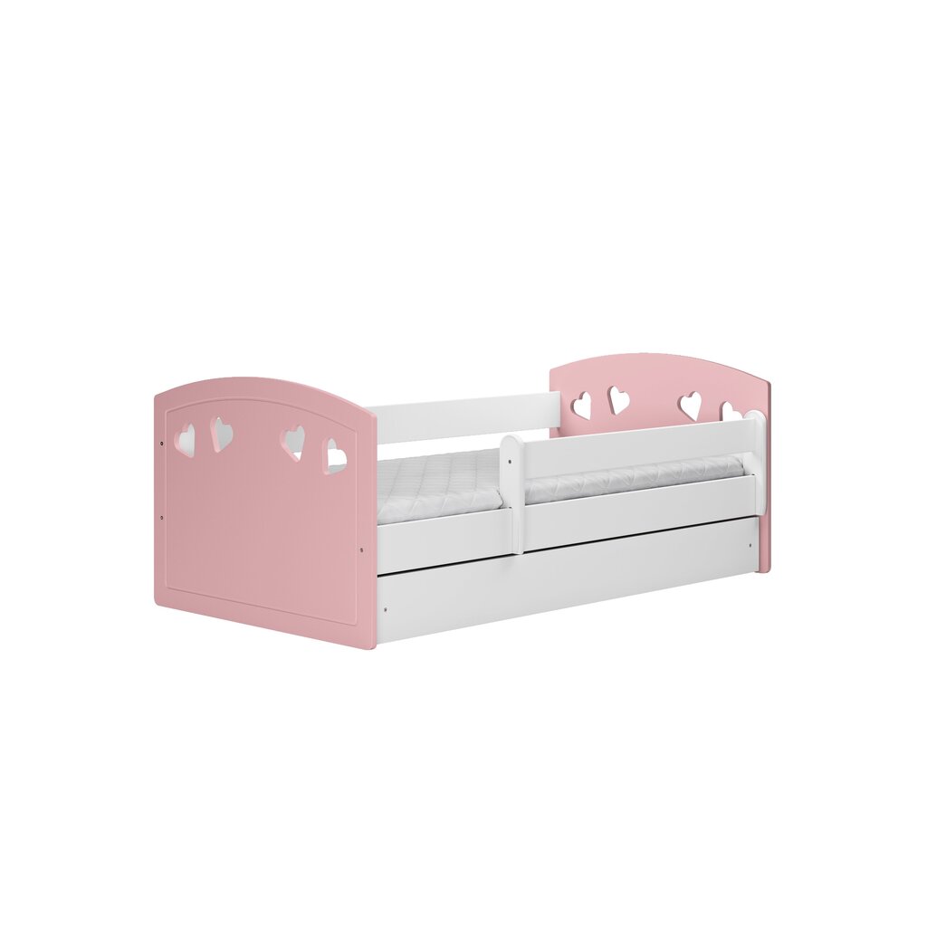 Lasten sänky patjalla Kocot Kids Julia, 80x180 cm, vaaleanpunainen/valkoinen hinta ja tiedot | Lastensängyt | hobbyhall.fi