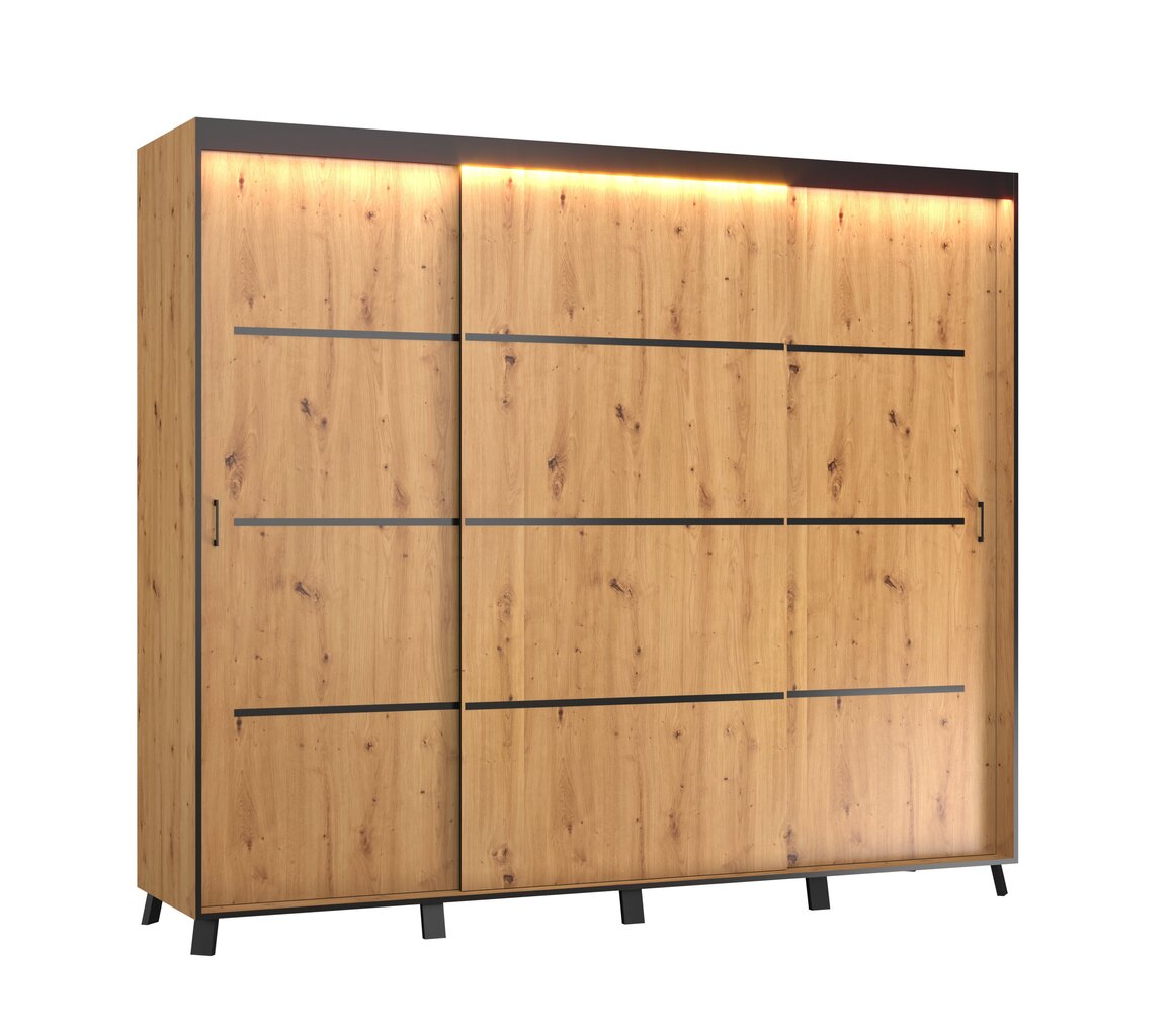 ADRK Furniture Berke Vaatekaappi 250 cm, ruskean värinen hinta ja tiedot | Kaapit | hobbyhall.fi