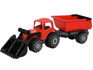 Plasto, Iso traktori perävaunulla, 56,5 cm, punaisena hinta ja tiedot | Poikien lelut | hobbyhall.fi