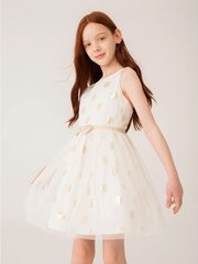 Boboli vauvan mekko 726128*9102, valkoinen/kultainen hinta ja tiedot | Tyttöjen mekot | hobbyhall.fi