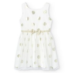 Boboli vauvan mekko 726128*9102, valkoinen/kultainen hinta ja tiedot | Tyttöjen mekot | hobbyhall.fi
