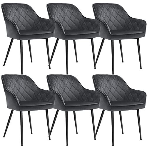 Tuolit, 6 kpl, 62,5 x 60 x 85 cm, harmaa hinta ja tiedot | Ruokapöydän tuolit | hobbyhall.fi