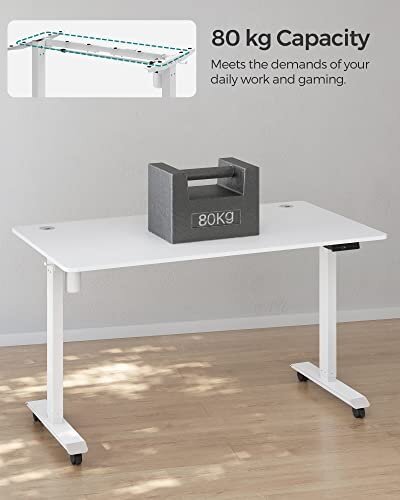 Sähköisesti säädettävä pöytä, 60 x (86-135) x (73-118) cm, valkoinen hinta ja tiedot | Tietokonepöydät ja työpöydät | hobbyhall.fi
