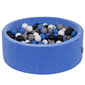 KiddyMoon Pehmeä pallomeri pyöreä 90X30cm/300 palloa, mustikka sininen: harmaa/valkoinen/sininen/musta ll38 hinta ja tiedot | Vauvan lelut | hobbyhall.fi