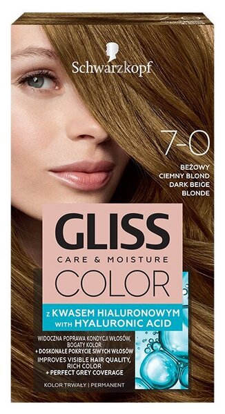 Hiusväri Schwarzkopf Gliss Color 7-0 Dark Beige Blonde