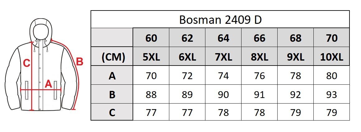 Miesten takki Bosman 2409 D hinta ja tiedot | Miesten ulkoilutakit | hobbyhall.fi