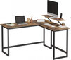 Tietokonepöytä L-muotoinen, 140 x 130 x 89 cm, ruskea ja musta hinta ja tiedot | Tietokonepöydät ja työpöydät | hobbyhall.fi
