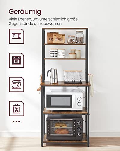 Keittiöhylly, 40 x 60 x 167 cm, ruskea ja musta. hinta ja tiedot | Keittiön kaapit | hobbyhall.fi