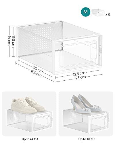 Säilytyslaatikot kengille, 33,3 x 23 x 14 cm, valkoinen hinta ja tiedot | Kenkäkaapit ja -hyllyt | hobbyhall.fi