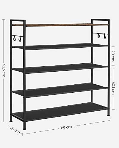 Kenkäteline, 29 x 89 x 92,5 cm, ruskea ja musta. hinta ja tiedot | Kenkäkaapit ja -hyllyt | hobbyhall.fi