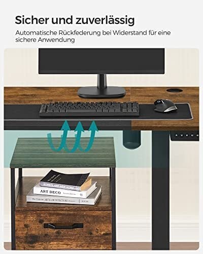Sähköisesti säädettävä pöytä, 120 x 60 x (72-120) cm, ruskea ja musta. hinta ja tiedot | Tietokonepöydät ja työpöydät | hobbyhall.fi