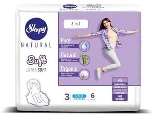 Sleepy Natural SOFT terveyssiteet Night (6) hinta ja tiedot | Tamponit ja terveyssiteet | hobbyhall.fi