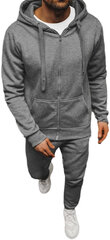 J.Style Verryttelypuku Fleece Grey 68C10386-5 68C10386-5/L hinta ja tiedot | Miesten puserot ja hupparit | hobbyhall.fi