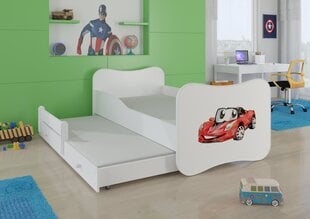 Gonzalo II Red Car -lastensänky, 160 x 80 cm + patja hinta ja tiedot | Lastensängyt | hobbyhall.fi