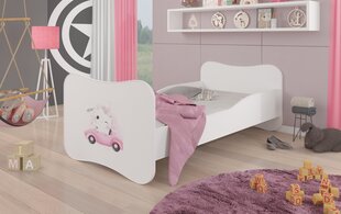 ADRK Furniture Gonzalo Cat in a Car -lastensänky, 160 x 80 cm, valkoinen + patja hinta ja tiedot | Lastensängyt | hobbyhall.fi