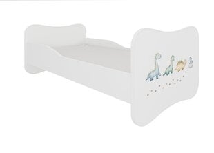 ADRK Furniture Gonzalo Dinosaurs -lastensänky, 140 x 70 cm, valkoinen + patja hinta ja tiedot | Lastensängyt | hobbyhall.fi