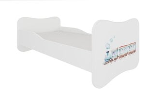 ADRK Furniture Gonzalo Railway -lastensänky, 140 x 70 cm, valkoinen + patja hinta ja tiedot | Lastensängyt | hobbyhall.fi