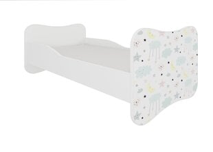 ADRK Furniture Gonzalo Galaxy -lastensänky, 160 x 80 cm, valkoinen + patja hinta ja tiedot | Lastensängyt | hobbyhall.fi