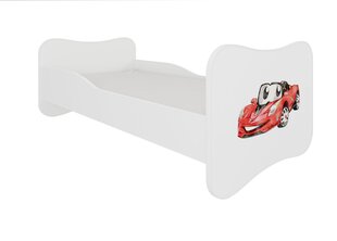 ADRK Furniture Gonzalo Red Car -lastensänky, 160 x 80 cm, valkoinen + patja hinta ja tiedot | Lastensängyt | hobbyhall.fi