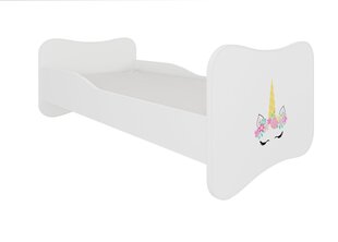 ADRK Furniture Gonzalo Unicorn -lastensänky, 160 x 80 cm, valkoinen + patja hinta ja tiedot | Lastensängyt | hobbyhall.fi