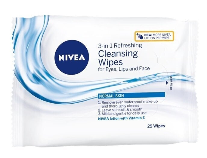 Virkistävät puhdistuspyyhkeet normaalille ja sekaiholle E-vitamiinilla Nivea daily essentials, 25 kpl hinta ja tiedot | Kasvojen puhdistusaineet | hobbyhall.fi