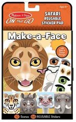 Uudelleenkäytettävä tarrasetti MELISSA & DOUG, Make a Face \ “Safari” hinta ja tiedot | Kehittävät lelut | hobbyhall.fi