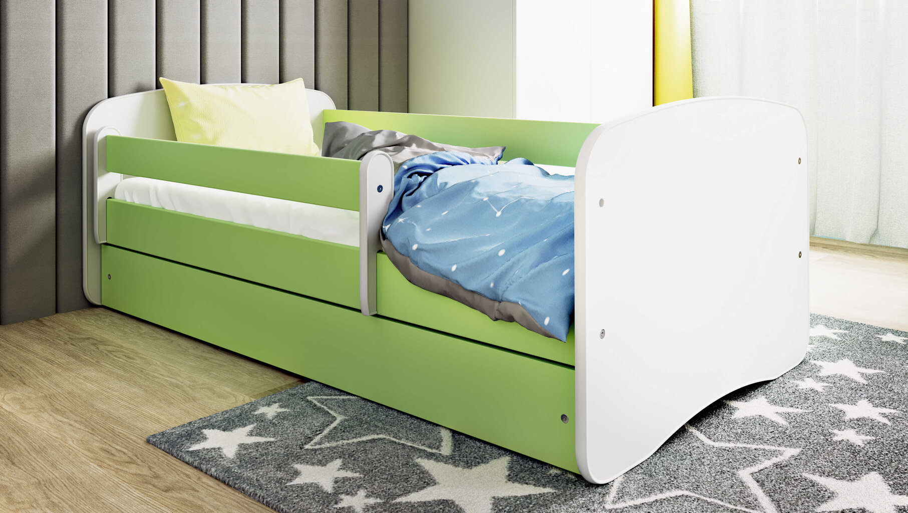 Lasten sänky patjalla Kocot Kids Babydreams, 80 x 180 cm, vihreä hinta ja tiedot | Lastensängyt | hobbyhall.fi