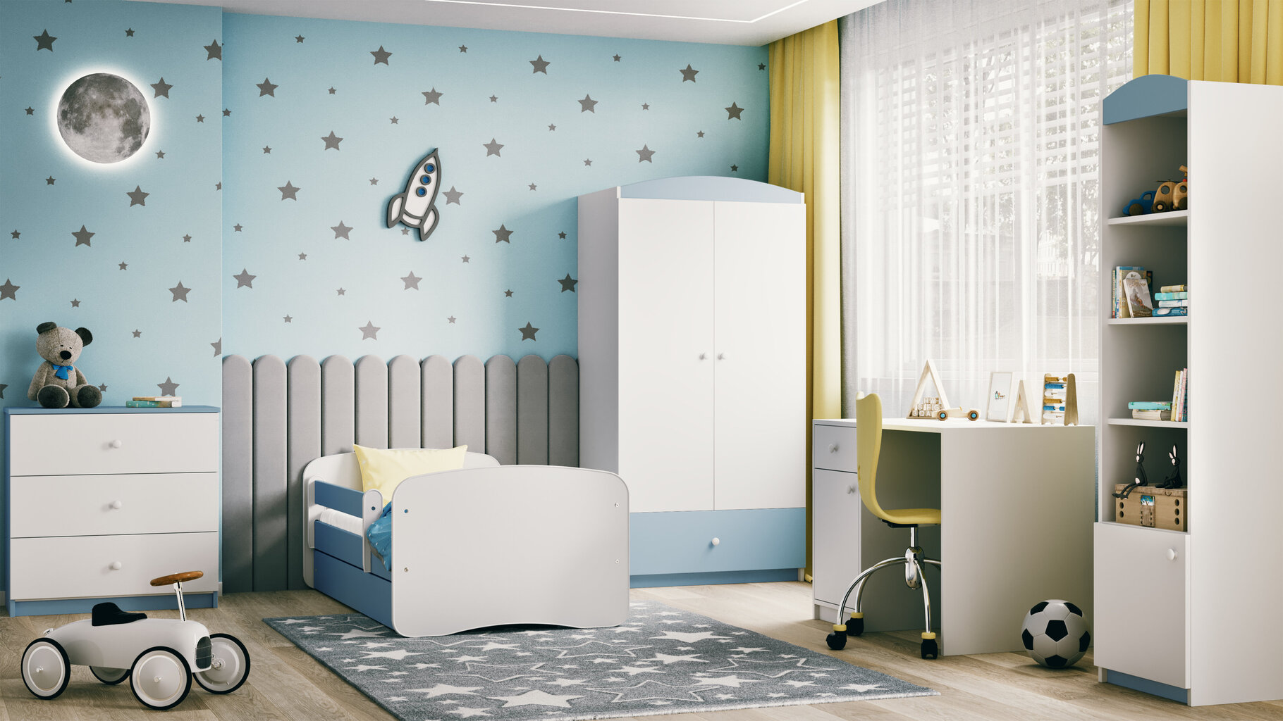 Lasten sänky patjalla Kocot Kids Babydreams, 80 x 180 cm, sininen hinta ja tiedot | Lastensängyt | hobbyhall.fi