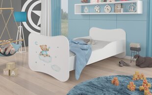 ADRK Furniture Gonzalo Teddy Bear and Cloud -lastensänky, 160 x 80 cm, valkoinen + patja hinta ja tiedot | Lastensängyt | hobbyhall.fi