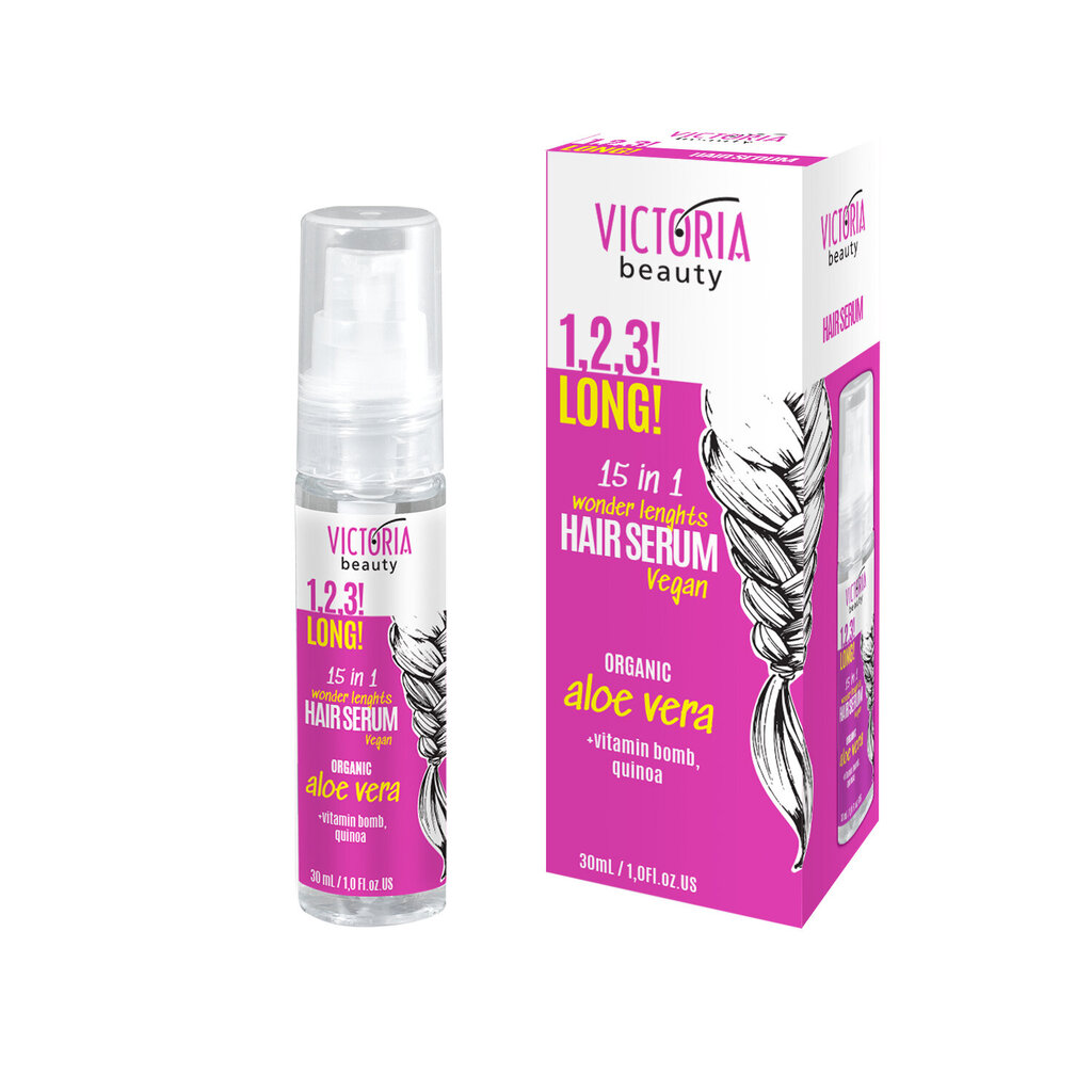 Victoria Beauty, hiusten kasvua edistävä seerumi luomualoella, chile-hanhimallasuutteella, 30ml hinta ja tiedot | Naamiot, öljyt ja seerumit | hobbyhall.fi