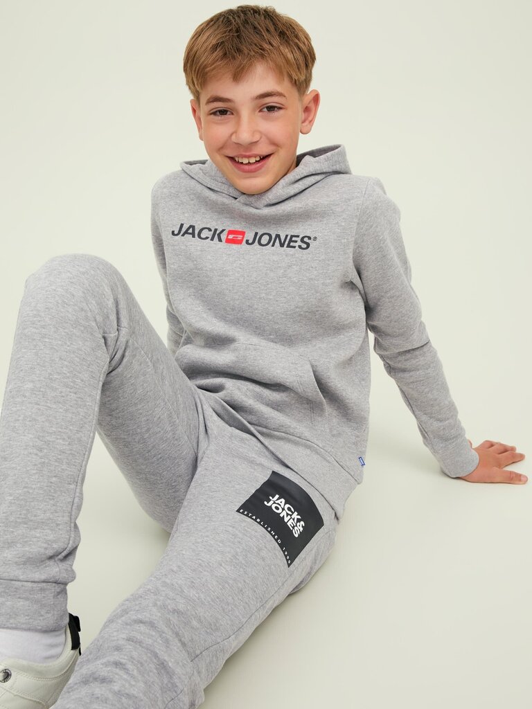 Jack & Jones lasten pusero 12212186*01, vaaleanharmaa hinta ja tiedot | Poikien puserot, liivit ja jakut | hobbyhall.fi