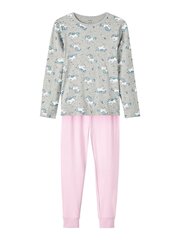 Name It lasten pyjamat 13215614*01, harmaa/roosa hinta ja tiedot | Tyttöjen kylpytakit ja pyjamat | hobbyhall.fi