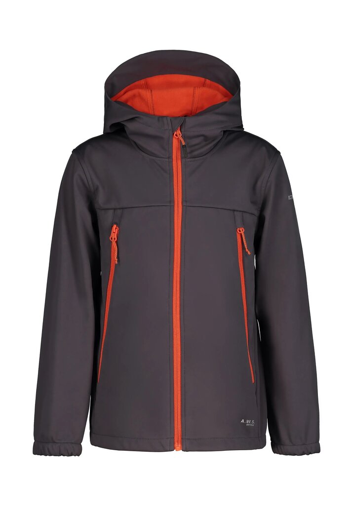 Icepeak lasten softshell-takki Kline 51897-9*270, harmaa/oranssi hinta ja tiedot | Poikien puserot, liivit ja jakut | hobbyhall.fi