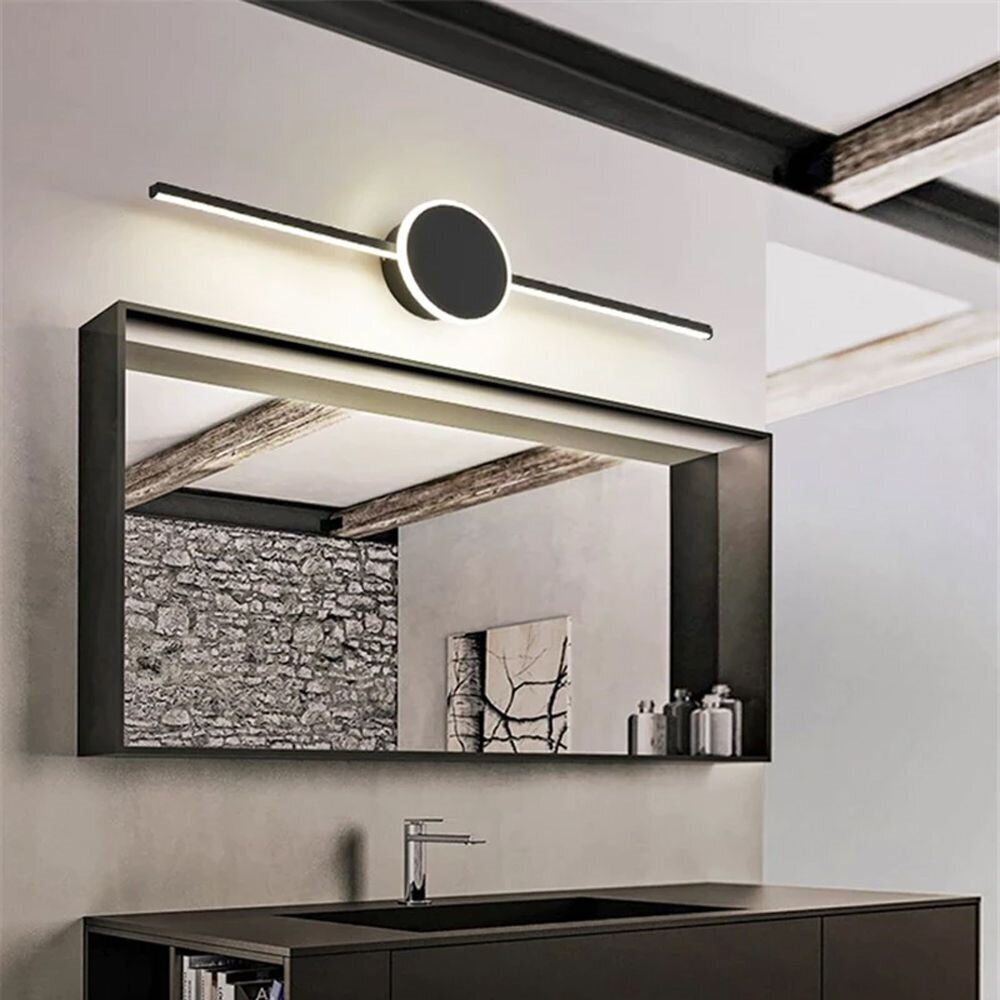 LED kylpyhuoneseinävalaisin ROUND musta 80cm APP850-1W hinta ja tiedot | Seinävalaisimet | hobbyhall.fi