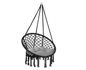 Riippuva boho-nojatuoli tyynyllä musta 490129A hinta ja tiedot | BlueGarden Huonekalut ja sisustus | hobbyhall.fi