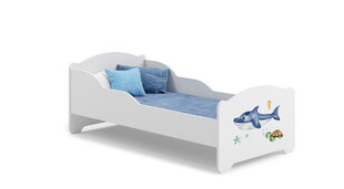ADRK Furniture Amadis Sea Animals -lastensänky, 160 x 80 cm, valkoinen + patja hinta ja tiedot | Lastensängyt | hobbyhall.fi